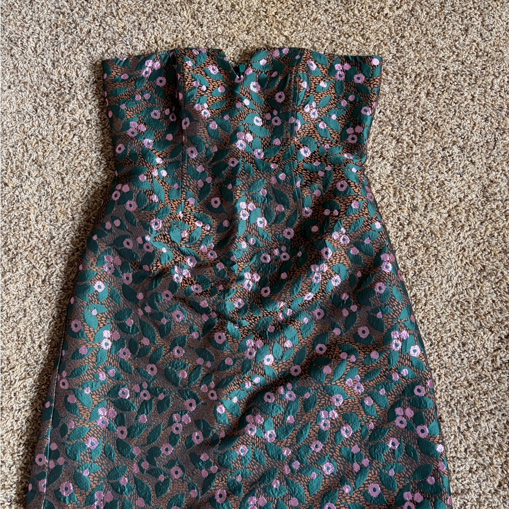 Anthropologie Eva Franco Floral Brocade Strapless Dress